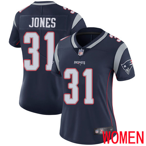 New England Patriots Football #31 Vapor Limited Navy Blue Women Jonathan Jones Home NFL Jersey->women nfl jersey->Women Jersey